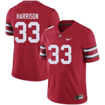Men's Ohio State Buckeyes #33 Zach Harrison Red Nike NCAA College Football Jersey Supply RNM1644OR